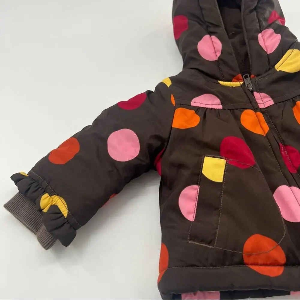 Gymboree Brown Polka Dot Winter Coat Girls Baby 2008